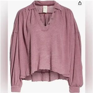 Free People We the Free Mulberry Linen Long Sleeve Size M